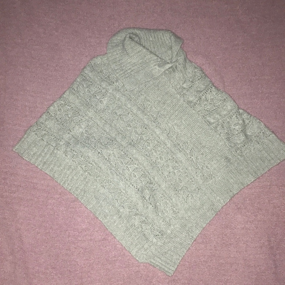 Girls turtleneck poncho sweater